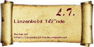 Linzenbold Tünde névjegykártya